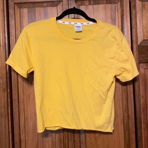 PINK Victoria’s Secret plain gold crop tshirt